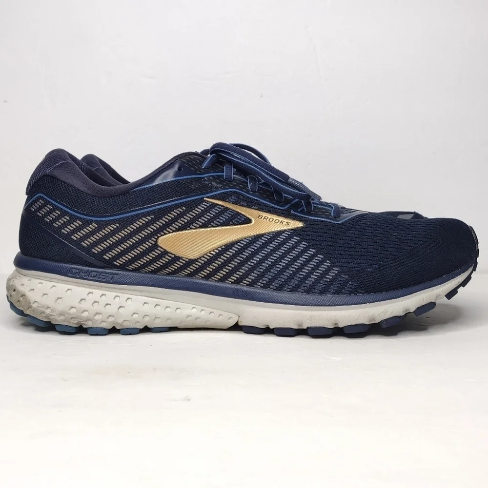 Brooks Ghost 12 Blue Gold Running Active Men's Athletic Shoes